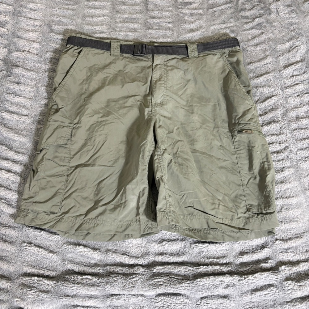 Columbia Silver Ridge Cargo Shorts Mens 36 Sage Green Omni-Shade Hiking AT351